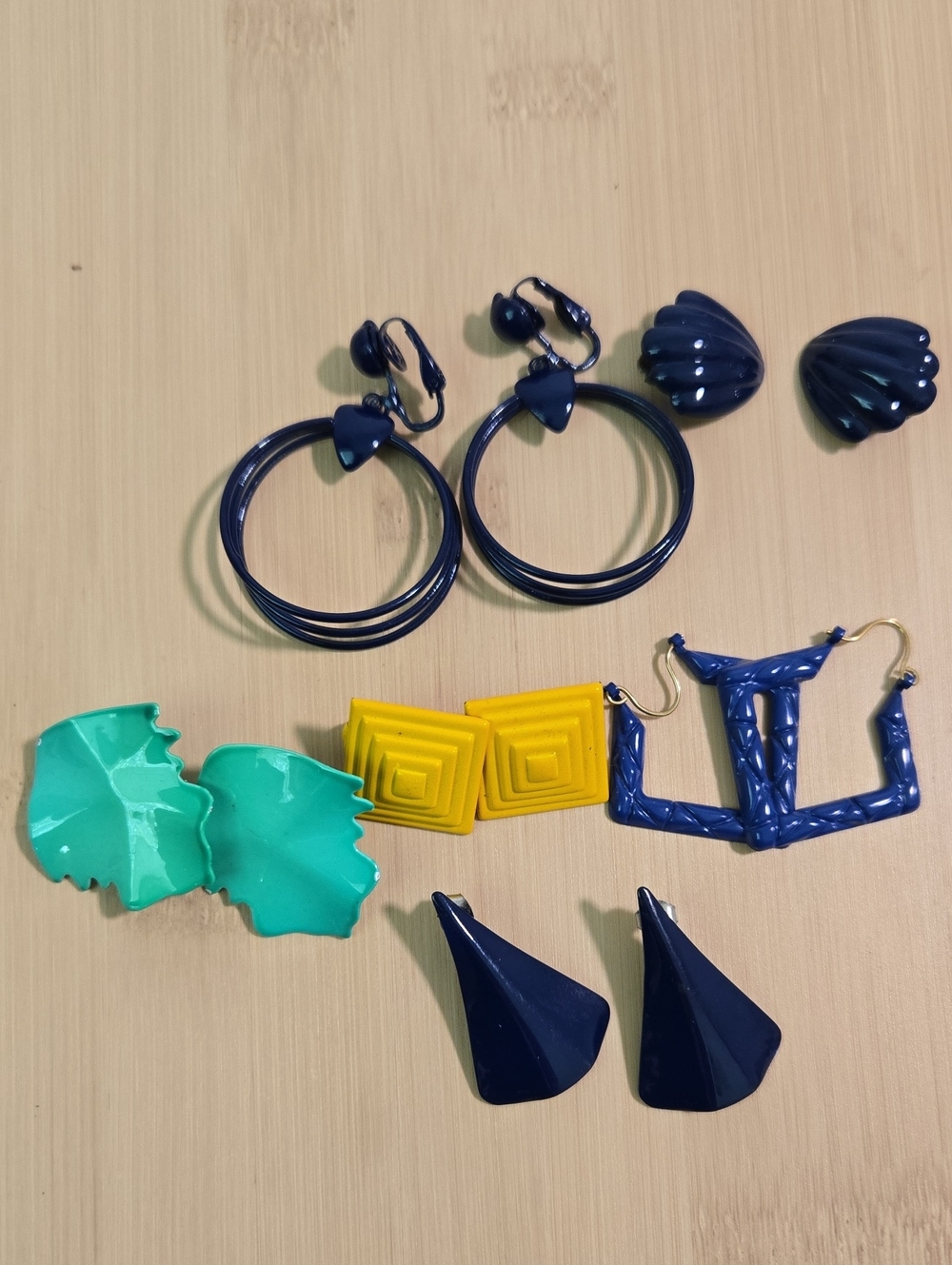 Blue and Teal Fashion Clip-On Earrings Set - Unbranded